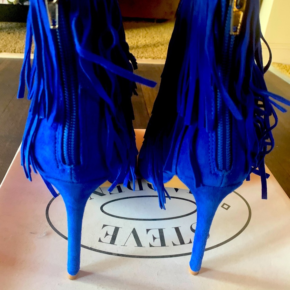 STEVE MADDEN FLAPPER BLU SUEDE boots